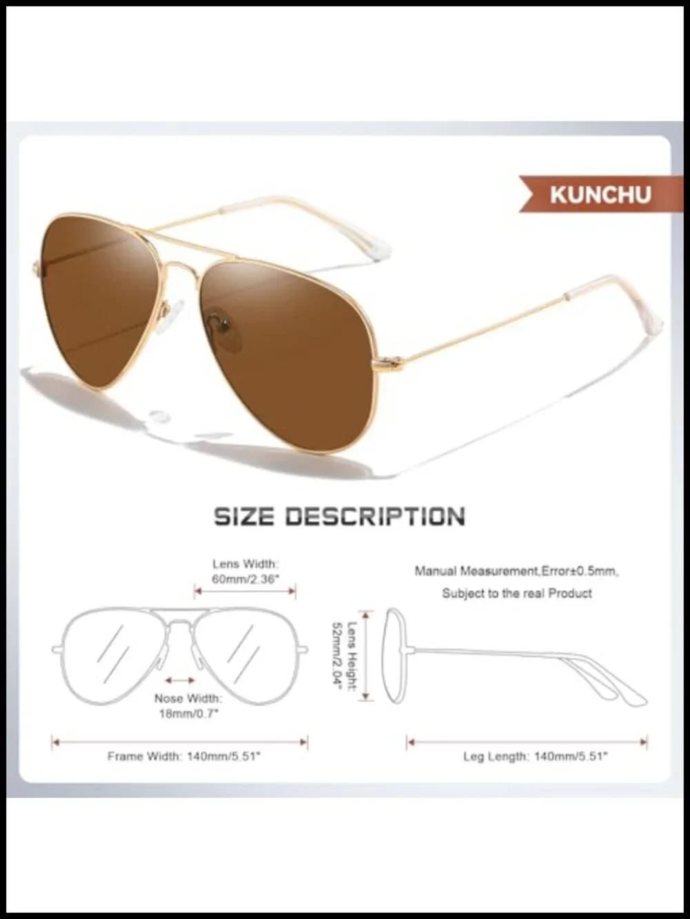 Classic Aviator Sunglasses Polarized UV Protection Driving